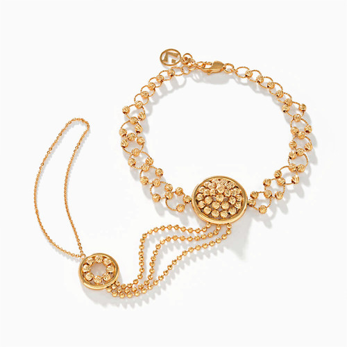 LGB66 - Beaded Chain Bracelet in 21K Gold - 22013250001-1.jpg