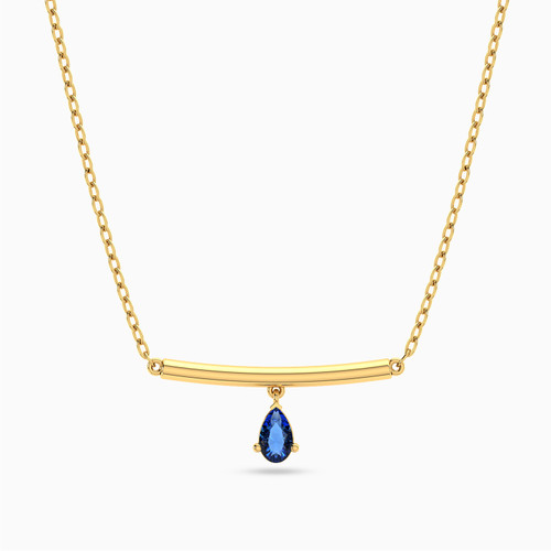 MLN830 - Pear Blue Stone Necklace In 18K Gold - 21046110792 - 1.jpg