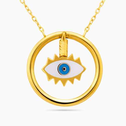 MLN1111 - Evil Eye Enamel Coated Necklace in 18K Gold - 21046110973-1.jpg