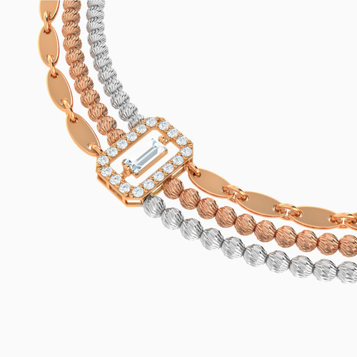 LGB281 - Beaded Cubic Zirconia Chain Bracelet in 21K Gold - 22010020230 -3.jpg