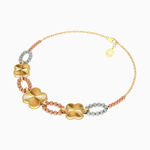 LGB211 - Flower Chain Bracelet in 21K Gold - 22010020133-2.jpg