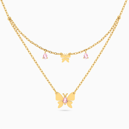 MLN1115 - Butterfly Rose Stone Layered Necklace in 18K Gold - 21046111034-1.jpg