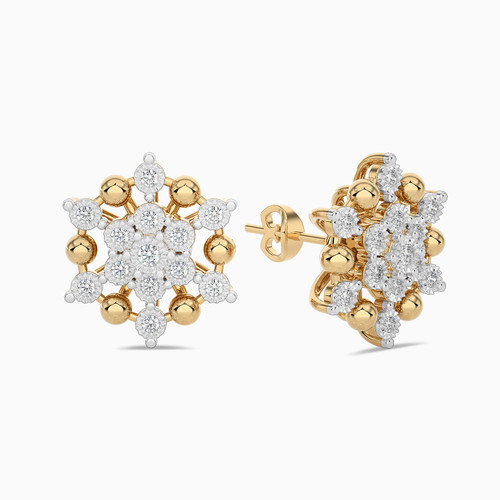 LDE444 - Star Diamond Stud Earrings in 18K Gold - SAE04035-YG-1.jpg