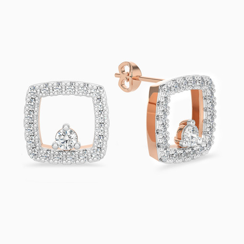 LDE442 - Square Diamond Stud Earrings in 18K Gold - SAE03976-RG-1.jpg