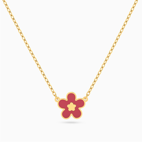 MLN1138 - Kids Flower Enamel Coated Necklace in 18K Gold - 21046140979-1.jpg