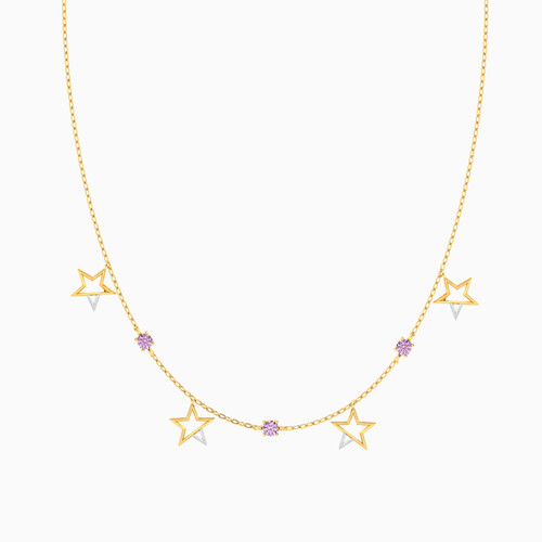 MLN344 - Star Rose Stone Chain Necklace in 18K Gold - 111050300464421-3.jpg