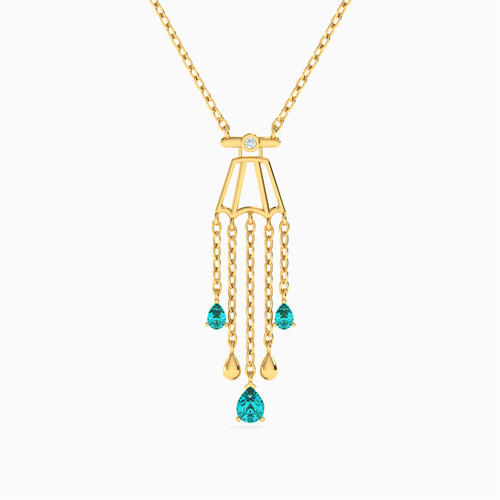 MLN803 - Tassels Colored Stones Necklace In 18K Gold - 21046110842-1.jpg
