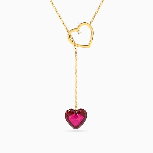 LIN943 - Heart Pink Stone Lariat Necklace in 18K Gold - 111410130005-1.jpg