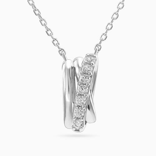 WN227 - Circle Colored Stones Sterling Silver Necklace - 87384545-1.jpg