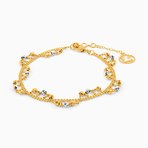 LGB425 - Beaded Chain Bracelet in 18K Gold - 22010260009-1.jpg