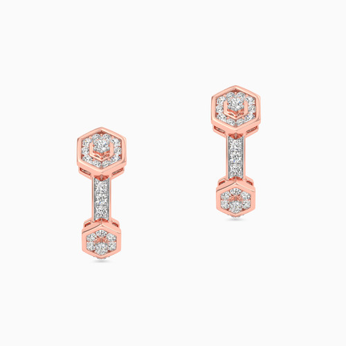 LDE516 - Hexagon Diamond Stud Earrings in 18K Gold - KE607711-1.jpg