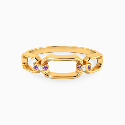 MLR478 - Rectangle Shaped Colored Stones Statement Ring in 18K Gold - 21048110696-1.jpg