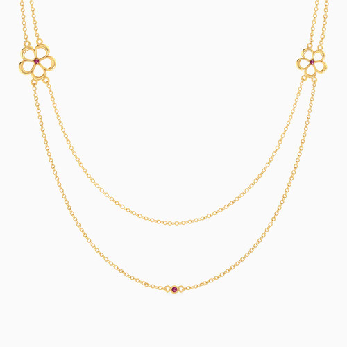 MLN1261 - Flower Rose Stone Layered Necklace in 18K Gold - 21046111121-1.jpg