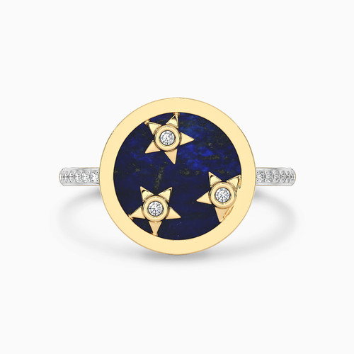 LDR2153 - Circle Diamond & Enamel Coated Ring in 18K Gold - AJR35271-14-1.jpg