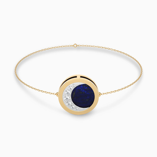LDB442 - Crescent Diamond & Enamel CoatedChain Bracelet in 18K Gold - AJB02314-1.jpg