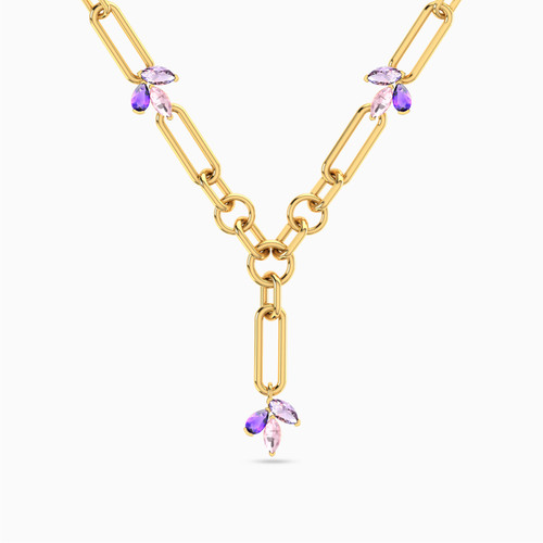 MLN945 - Links Purple Stone Necklace In 18K Gold - 21046110945-1.jpg