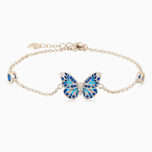 WB197 - Butterfly Blue Stone Sterling Silver Chain Bracelet - GB14701A-1.jpg
