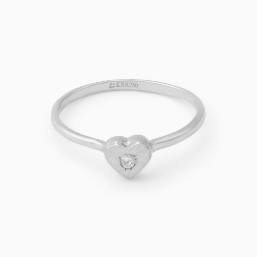 MLR349 - Heart Clear Stone Ring in 18K Gold - 21048110578-1.jpg