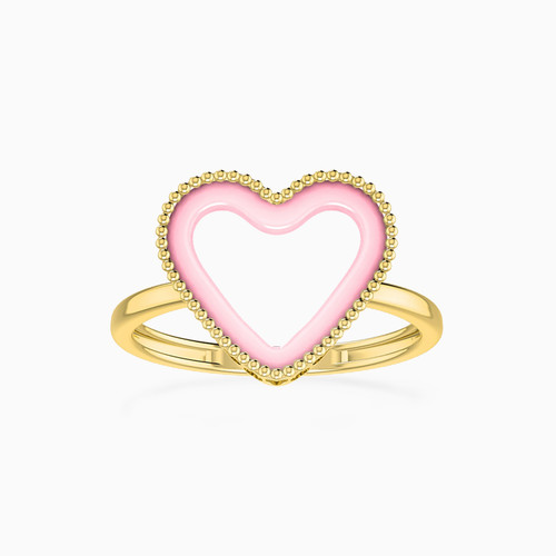 LIR300 - Heart Enamel Coated Statement Ring in 18K Gold - 111108110001-1.jpg