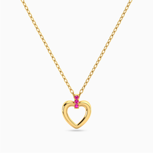 MLN974 - Heart Rose Stone Necklace in 18K Gold - 21046110947-1.jpg