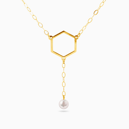 MLN946 - Hexagon Pearls Necklace in 18K Gold - 21046140912-1.jpg