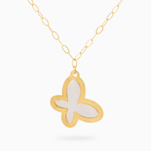 MLN852 - Butterfly Colored Stones Necklace In 18K Gold - 21046140907-1.jpg