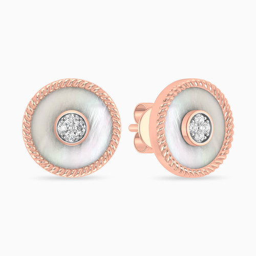 LDE729 - Circle Diamond & Pearls Stud Earrings in 18K Gold - ER93008-MOP-1.jpg