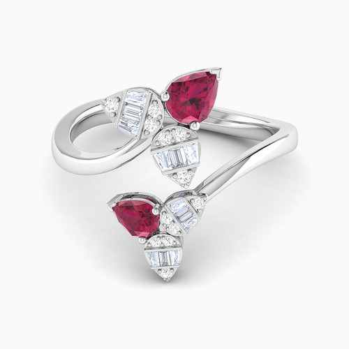 LDR3086 - Leaves Diamond & Red Stone Open Ring in 18K Gold - RN412422W18HRU1-1.jpg