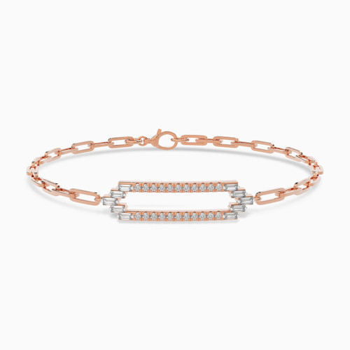 LDB535 - Rectangular Diamond Chain Bracelet In 18K Gold - MSB00607-1.jpg