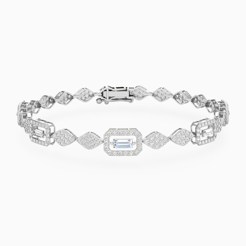 LGB679 - Rectangular Colored Stones Chain Bracelet in 18K Gold - 21010790042-1.jpg