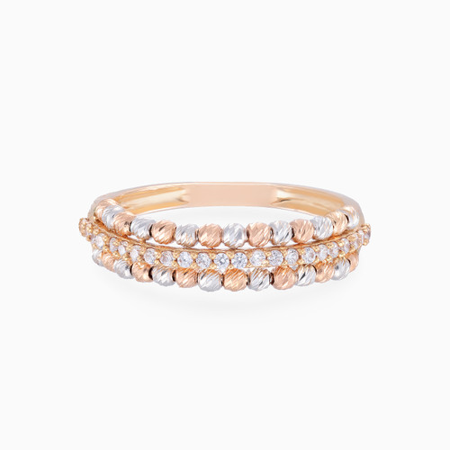 LGR1295 - Gold beads Cubic Zirconia Ring in 21K Gold - 22002020018-1.jpg