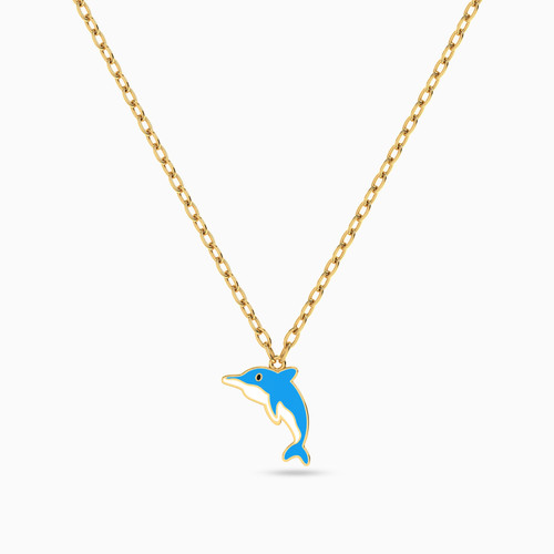 MLN1019 - Kids Dolphin Enamel Coated Necklace in 18K Gold - 21046110970-1.jpg
