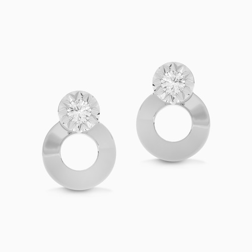 LDE770 - Circle Diamond Stud Earrings in 18K Gold - MSE00836-3.jpg