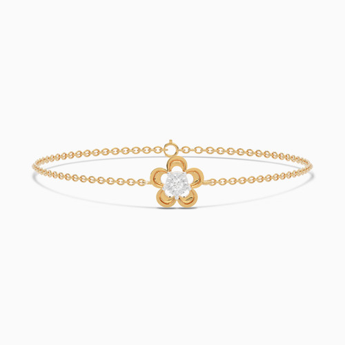 LDB552 - Flower Diamond Chain Bracelet In 18K Gold - MSB00834-1.jpg
