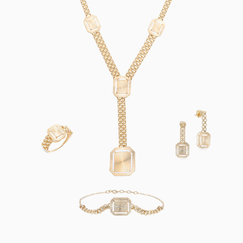 LGS441 - Square Shape Full Set in 21K Gold (4 Pieces) - 12001890404-1.jpg