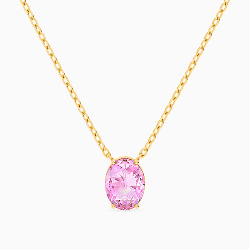 MLN66 - Oval Rose Stone Necklace in 18K Gold - 21046030297-1.jpg