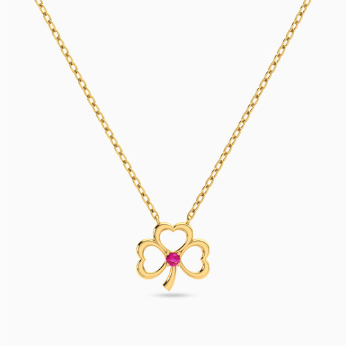 MLN975 - Flower Rose Stone Necklace in 18K Gold - 21046110948-1.jpg