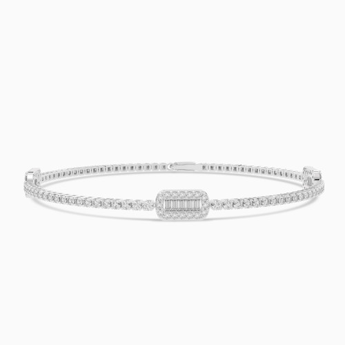 LDB596 - Battary Diamond Chain Bracelet In 18K Gold - AJB02257-WG-1.jpg