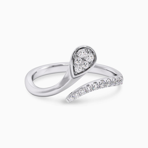 LDR3258 - Pear Diamond Two Headed Ring in 18K Gold - KR606355-1.jpg