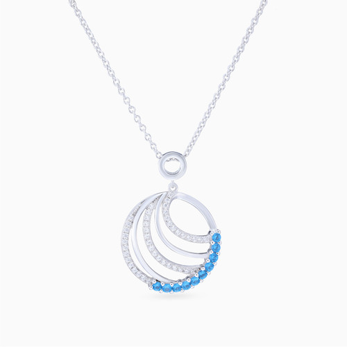 WN319 - Waves Colored Stones Sterling Silver Necklace - GP14088A-1.jpg