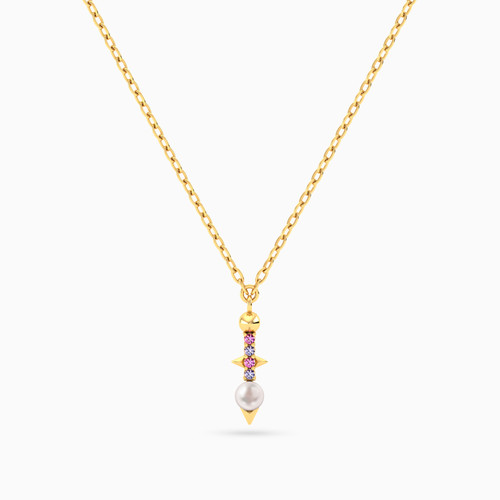 MLN1673 - Abstract Pearl & Purple Stone Necklace in 18K Gold - 21046030360-1.jpg