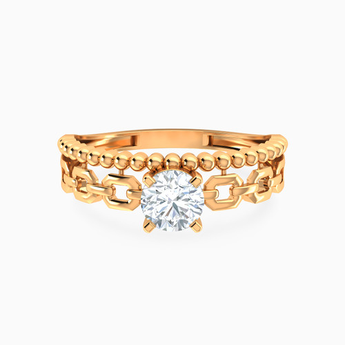 LGR1362 - Chain Square Loops Cubic Zirconia Ring In 21K Gold - 22044110052-1.jpg