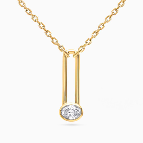 WN373 - Bezel Setting Oval Lab Grown Diamond Gold Plated Necklace - KP614627-1.jpg WN373 - Bezel Setting Oval Lab Grown Diamond Gold Plated Necklace - KP614627-1.jpg