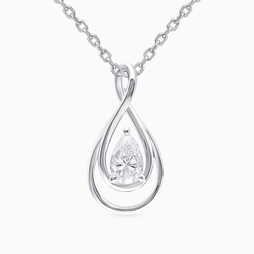 WN355 - Teardrop Lab Grown Diamond Sterling Silver Necklace - KP614605-1.jpg