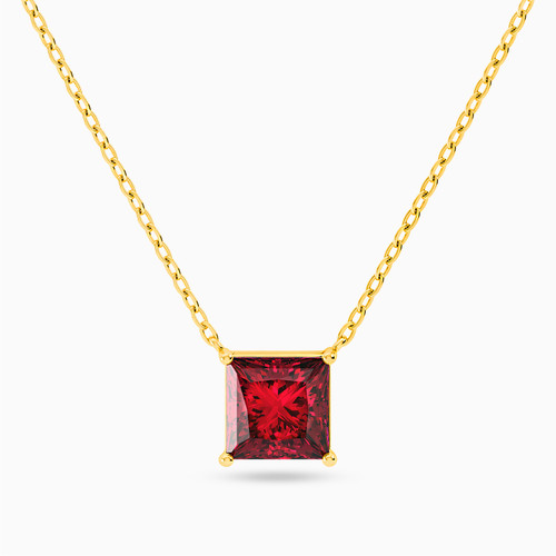 MLN68 - Square Red Stone Necklace In 18K Gold - 21046110720-1.jpg