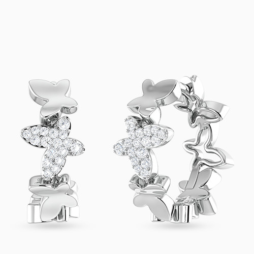 LDE870 - Butterflies Diamond Hoop Earrings In 18K Gold - HP402592W18DI1-1.JPG