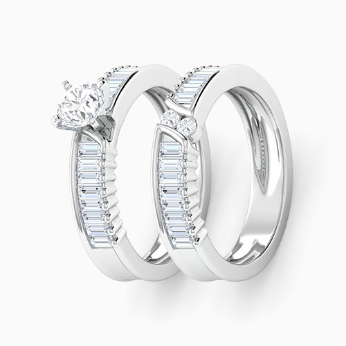 LDR3496 - Baguette Diamond Pav�� Twin Rings In 18K Gold - RN427282W18DI1-1.JPG