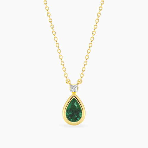 WN424 - Pear Green Stone & Lab Grown Diamonds Gold Plated Necklace - MSP00860_GR-1.jpg
