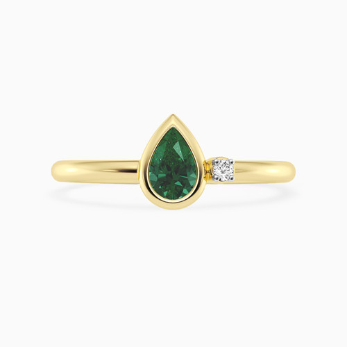 WR261 - Pear Green Stone & Lab Grown Diamonds Gold Plated Ring - MSR00860_GR-1.jpg