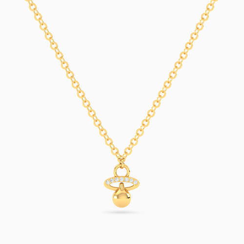 MLN1865 - Kids Pacifier Cubic Zirconia Necklace In 18K Gold - 21046111266-1.jpg